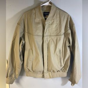 VINTAGE 1980s Par Four Sportswear Golf Jacket Size Large MD Mens Yellow 80s